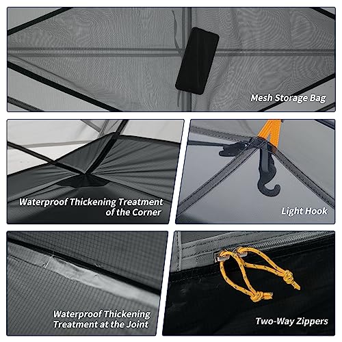 Naturehike Mongar 2 Person 3 Season Camping Tent Ultralight Backpacking Tent for Hiking Cycling