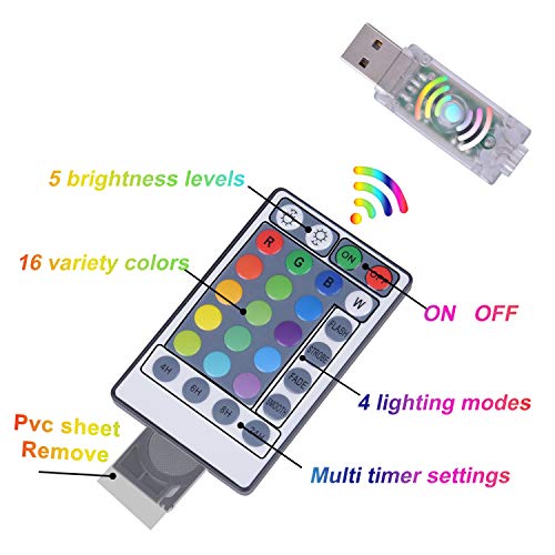 KPROE Fairy Curtain Lights - 16-Color Changing String Lights with Remote, 4 Lighting Modes, Ideal for Christmas, Weddings,...