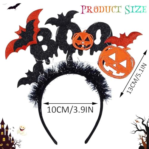 GORTIN Light up Halloween Headband Black Led Bats Headpiece Pumpkin Cosplay Costume Hair Accessories for Women