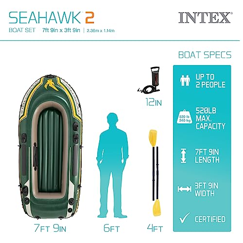 INTEX 68347EP Seahawk 2 Inflatable Boat Set Capacity