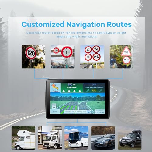 7-Inch GPS Navigator for Car Truck RV with 2026 Maps, Free Lifetime Updates, Voice Guidance, Speed and Red Light Warning, ...