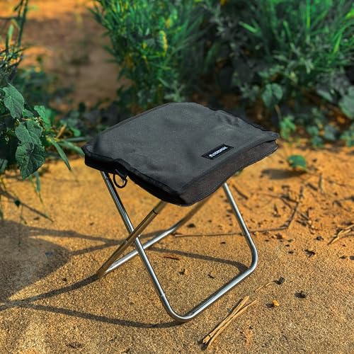 Lightweight Camping Stool 1.5lbs & Compact 12" - 350lbs Capacity! 3-Second Setup Portable Folding Stool with Shoulder Stra...