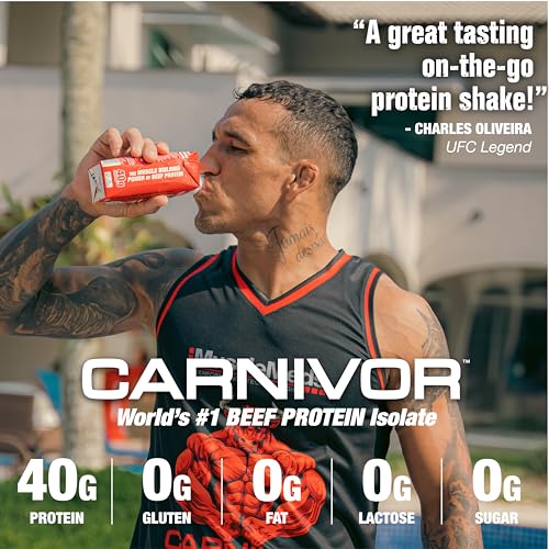 MuscleMeds Carnivor RTD Sampler Pack Ready to Drink Protein, Lactose Free, Sugar Free, Beef Isolate Protein, Muscle Buildi...