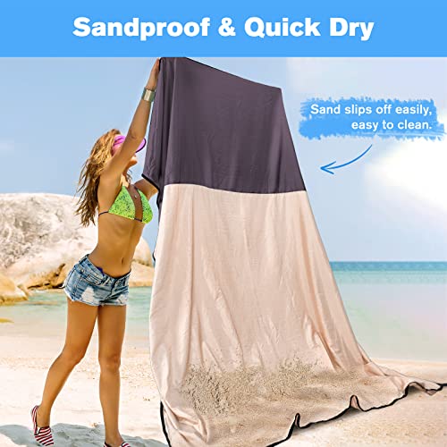 SKYREH Beach Blanket Waterproof Sandproof Large Beach Mat 79" X 87", Quick Drying Durable Portable Lightweight Outdoor Nyl...