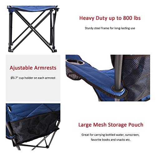 SUNNYFEEL XXL Oversized Camping Chair Heavy Duty 800 LBS for Big Tall People Padded Portable Folding Quad Lawn Chairs with...