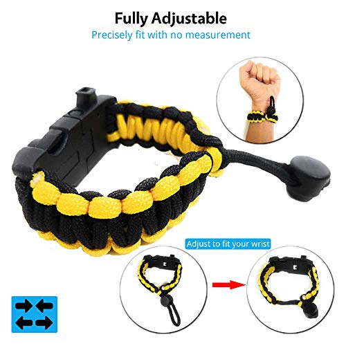 Nexfinity One Survival Paracord Bracelet - Tactical Emergency Gear Kit with SOS LED Light, 550 Grade, Adjustable, Multitoo...