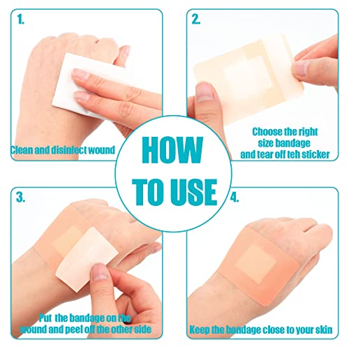 Lounsweer 720 Pcs Assorted Bandage Bulk Variety Pack Flexible Adhesive Breathable Bandage for Waterproof Fingertip Wound C...