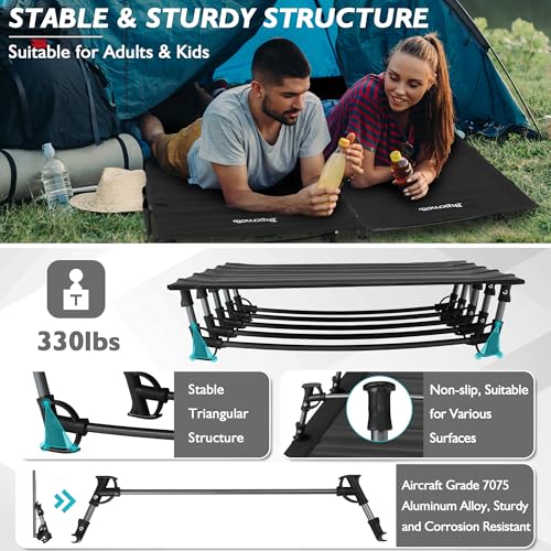 Buymoth Ultralight Folding Tent Camping Cot Bed Lightweight Backpacking Cot Without Tools Hiking Cot Portable Camping Bed ...