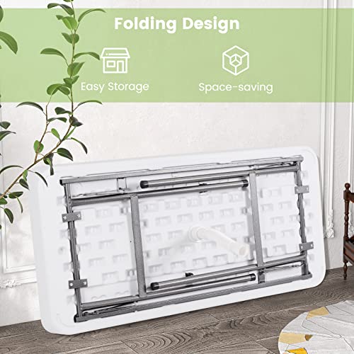 Giantex 4 FT Folding Ice Cooler Table with Drain & Bucket, Removable Skirt, No Assembly, Portable Fill and Chill Table for...