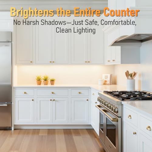 TORCHSTAR LED Under Cabinet Lighting Fits 24 Inch Cabinets, Ultra-Slim Series, 5CCT 16W 1200LM, Hardwired & Plug-in, 120V ...