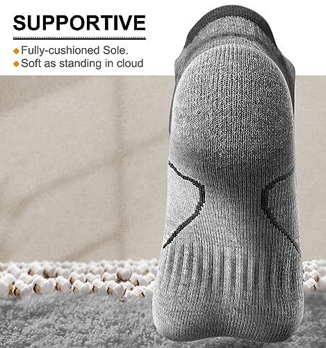 Men Running Socks 6Pairs-Ankle Athletic Socks Wicking Cushioned for Men Walking-Arch Compression Support