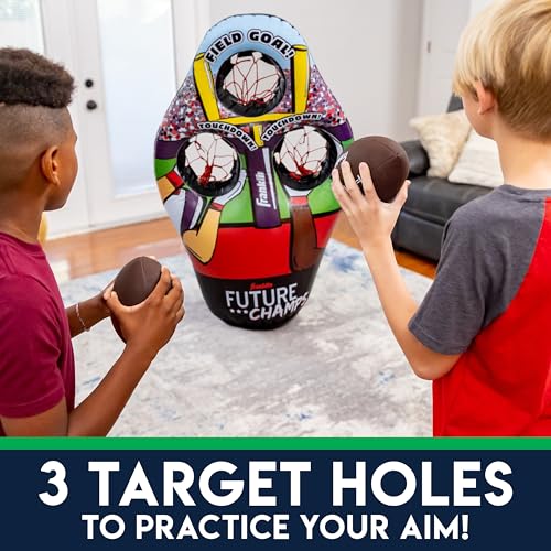 Franklin Sports Kids Football Target Toss Game - Inflatable Throwing Target Toy with Soft Mini Footballs - Fun Kids Sports...
