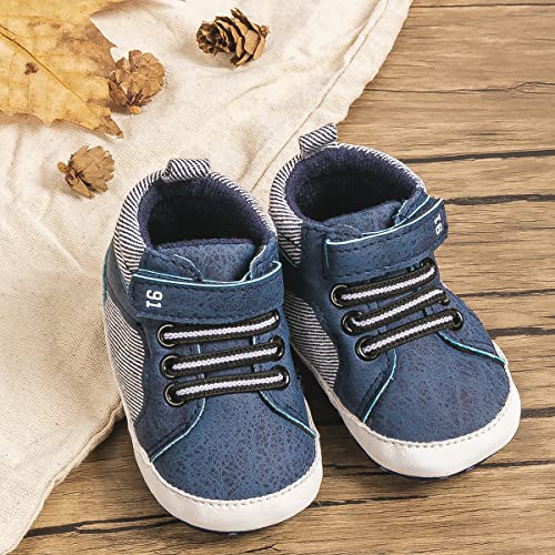 Babelvit Baby Boy Girl Soft Sole Canvas Sneakers Sparkle High Top Lace Up Infant Unisex Ankle Shoes Boots Toddler Newborn ...