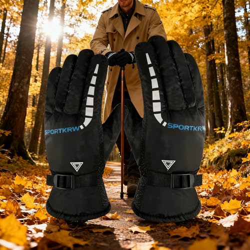 Winter Touchscreen Ski Gloves for Men and Women, Insulated Outdoor Cycling Waterproof Warm Gloves for Snow Sports
