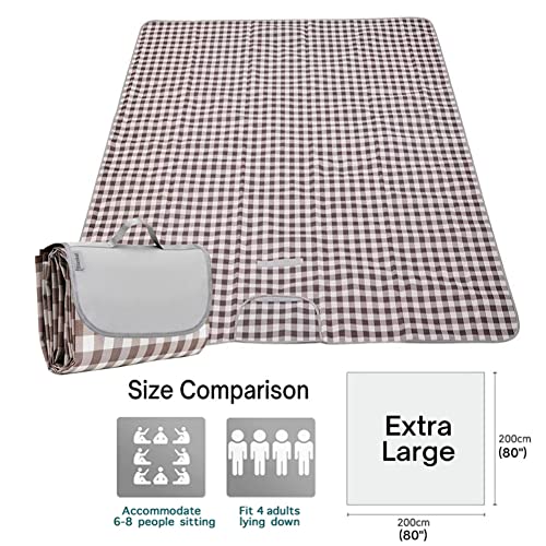 Extra Large Picnic Blanket Beach Blankets, 80''x80'' Picnic Mat Waterproof Sand Proof Foldable Portable for Outdoor Campin...
