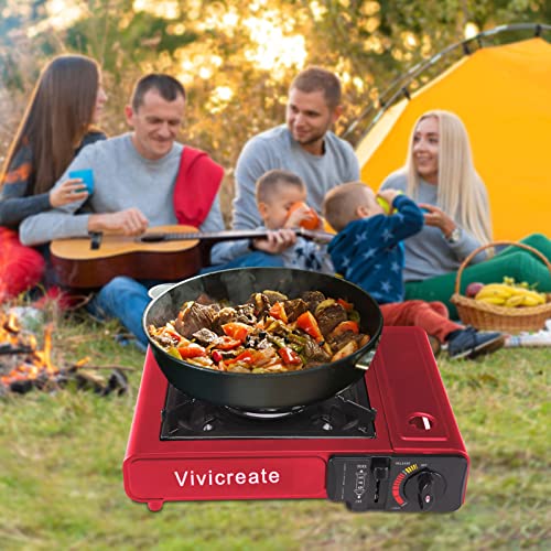 Vivicreate 8500 BTU Portable Butane Gas Stove for Camping Cooking Outdoor, Lightweight Portable Stove Burner with Auto Ign...