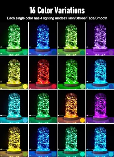 Minetom Color Changing Fairy String Lights - 33 ft 100 LED USB Silver Wire Lights with Remote and Timer, Starry Fairy Ligh...