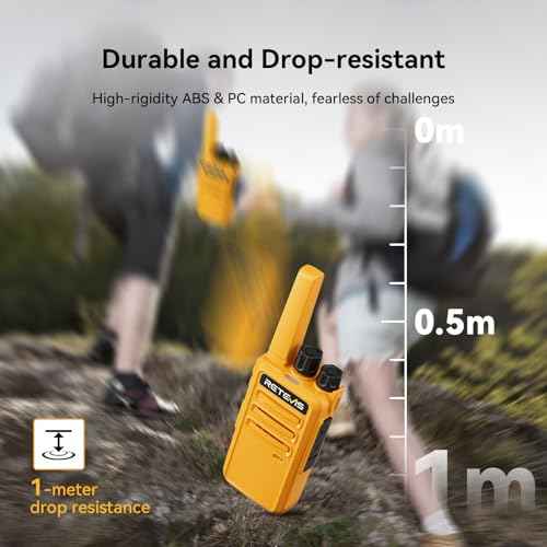 Retevis RT68 Walkie Talkies Rechargeable, Rugged Radios Walkie Talkie Long Range for Adults, Portable FRS 2 Way Radios, VOX Handsfree, 1200mAh Battery USB Charging for Outdoor Hiking Cycling (4 Pack)