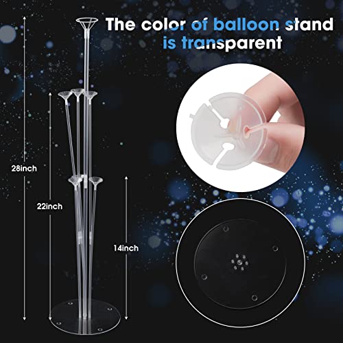 Voircoloria 6 Sets Balloon Stand Kits, Balloon Sticks Holders with Base for Table Graduation Birthday Baby Shower Gender R...