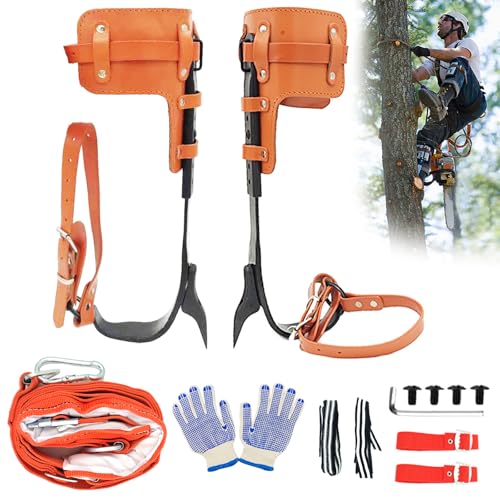 timiland Tree Climbing Spikes Set,Tree Climbing Gear，Rock Climbing Kit with Professional Accessories,Adjustable Length Des...