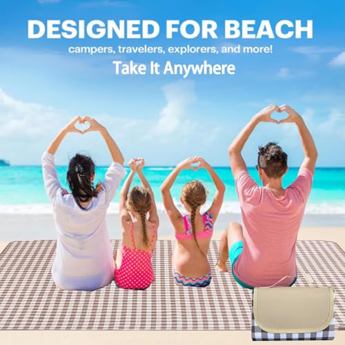 K Y KANGYUN Extra Large Picnic Blanket Outdoor Beach Blankets, Water-Resistant Foldable Sandproof Blankets Cute Picnic Mat...