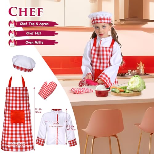 14Pcs Toddler Dress up Clothes,Boys Dress up Costumes for Play,Kids Dress up Set with Firefighter,Construction Worker,Che...