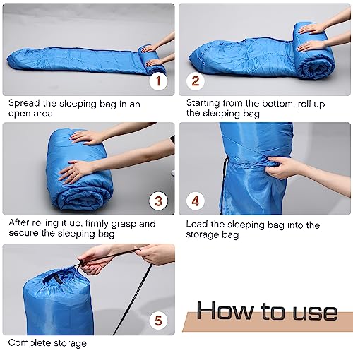 Tranqun 10 Pcs Sleeping Bags Bulk for Adults Sleeping Bag Liner Cold Weather 4 Seasons Camping Gear Equipment Lightweight ...