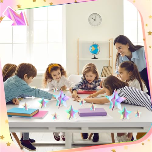 Sinload 45 Pcs 3D Star Centerpiece Movie Night Decoration for Table in 3 Sizes Hanging Supplie for Red Carpet Film Show Th...