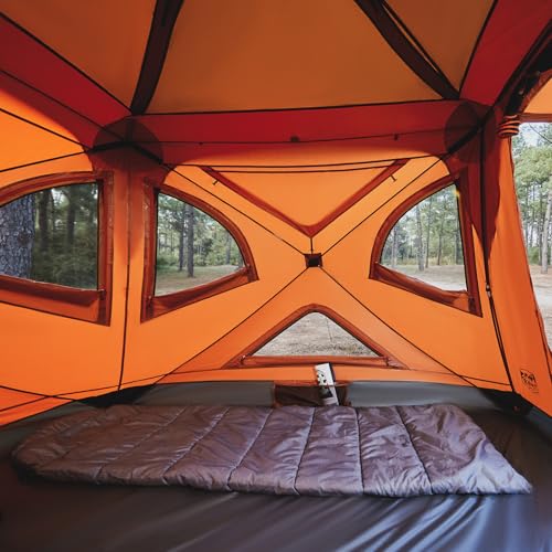 TIMBER RIDGE Camping Tent, 4 Person Instant Pop Up Hub Tent with 8 Windows, Easy 60 Second Setup, Weather Resistant Family...