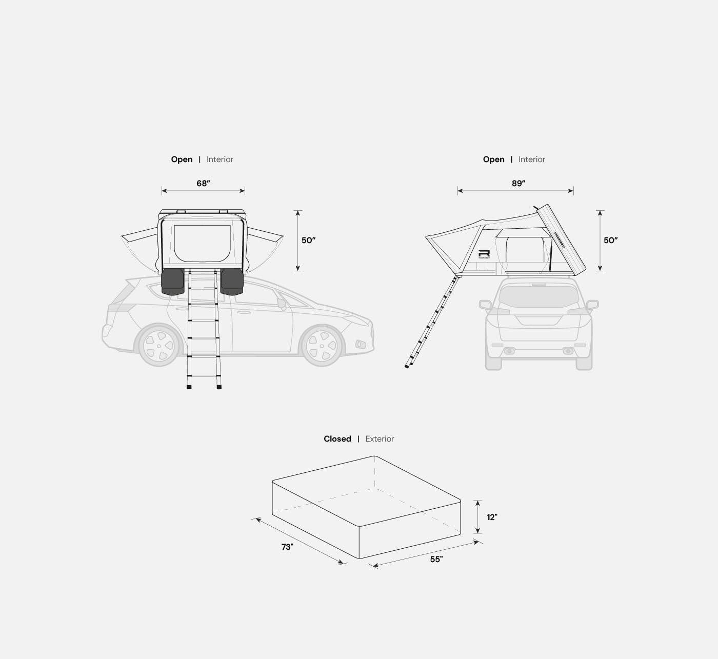 Condor Overland 2 XL Air Hard-Shell Roof Top Tent for Car Camping and Overlanding, Honeycomb Aluminum Shell, 3-4 Person Extra Large, Easy Assembly, Air Matress and Universal Mounting Brackets Included