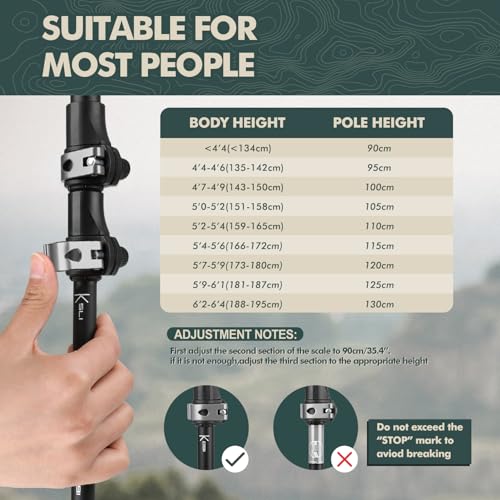 GPTCAMP Walking Sticks,Trekking Poles Collapsible Hiking Poles,Lightweight Folding Travel Walking Pole for Men Women,2pc A...