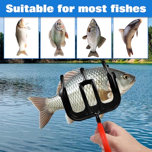 LEONTOOL 3 Claw Fish Grippers for Fishing, Non-Slip Lightweight Fishing Pliers Gripper, Metal Fishes Control Clamp Claw wi...