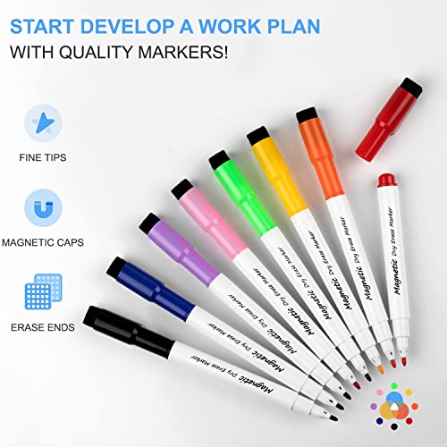Dry Erase White Board, Cazeyoo Magnetic Desktop Whiteboard 16 x 12inch with Stand, 10 Markers, 4 Magnets and 1 Eraser, Por...