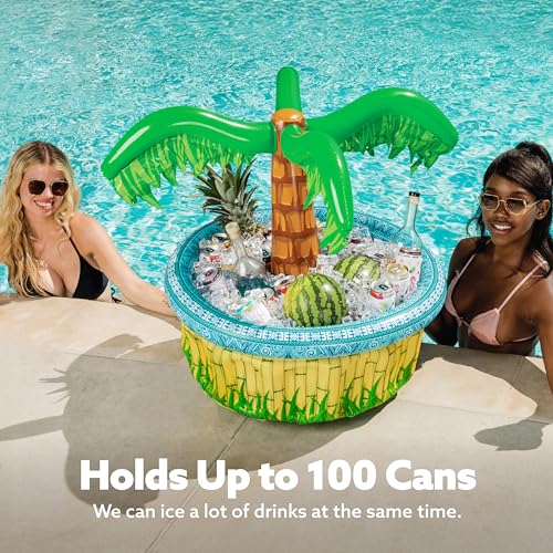 JOYIN 28” Inflatable Palm Tree Cooler, Luau Hawaiian Tropical Beach Themed Party Decorations, Blow Up Palm Trees Cooler Ou...