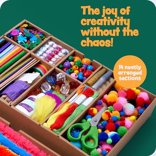 Dan&Darci Arts and Crafts Vault - Craft Supplies Kit in a Box - Christmas Gift for Kids Ages 4 5 6 7 8 9 10 11 & 12 Year O...