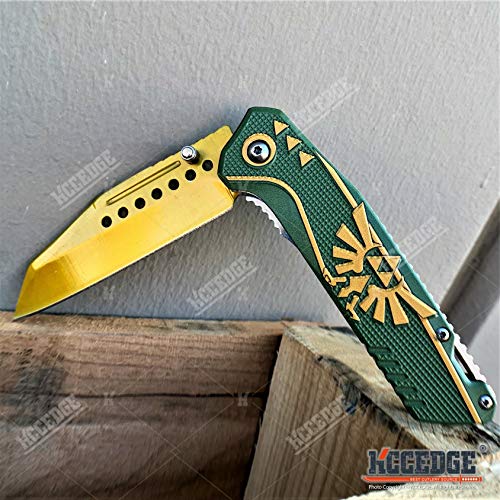 KCCEDGE BEST CUTLERY SOURCE Pocket Knife Camping Accessories Survival Kit 8" Folding Knife 3cr13 Stainless Steel Blade Tac...