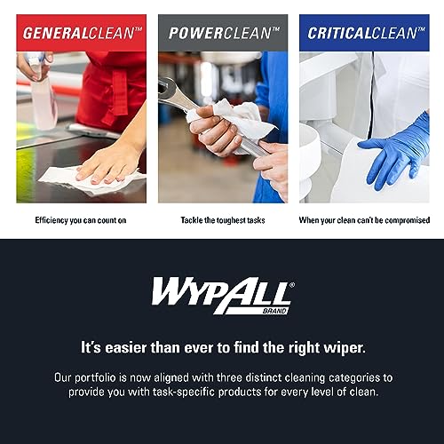 WypAll PowerClean X80 Cloths Heavy Duty Wipes (41041), Brag Box, Extended Use Towels, Blue (1 Pack of 152 Sheets, 152 Sheet Total)