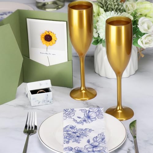 XUWAIDSGN Acrylic Champagne Flutes Toasting Glasses Unbreakable Mimosa Bar Reusable Wine Glasses Vintage Champagne Flutes ...