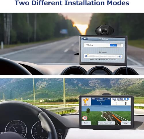 GPS Navigator for Car Truck RV, Latest 2025 Map, 7 inch Touch Screen Real Voice Spoken Turn-by-Turn Direction Reminding Na...
