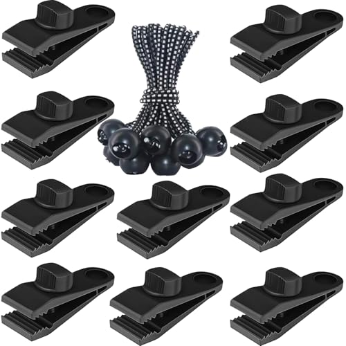 Tarp Clips Heavy Duty Lock Grip, 20 Pack Tarp Clamps Heavy Duty, Shark Tent Fastener Clips Holder, Pool Awning Cover Bunge...