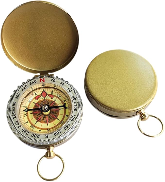 Premium Camping Compass – Copper Survival Compass with Luminous Function for Outdoor Sports & Adventures