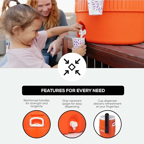 Igloo Sports Cooler | Insulated Beverage Dispenser with Spout |Portable Handwashing Station