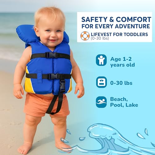 MW Infant Heads Up Life Jacket Vest, USCG Approved, Great for Boating, Fishing, Tubing, & Other Water Sports. PFD 0-30lbs...