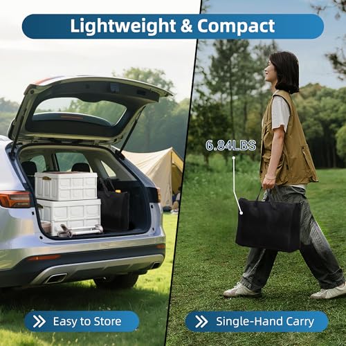 LOFTEY Folding Camping Table with 3 Adjustable Height, 3ft Foldable Aluminum Camp Table, Lightweight with Storage Bag, Por...