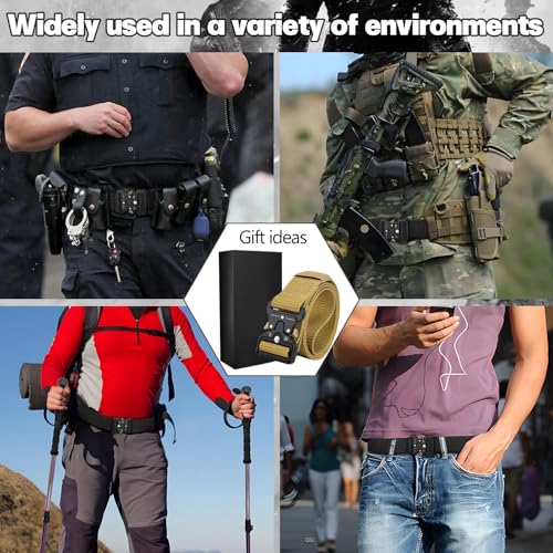Men's Tactical Belt - Heavy Duty Nylon Web Belt with Quick Release Buckle