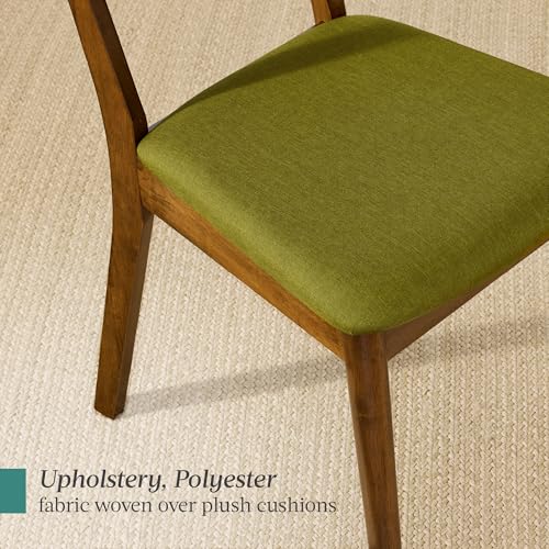 Best Choice Products Dining Chairs Set of 2, Mid-Century Modern Upholstered Wood, Armless w/Seat Cushion, Padded Backrest...