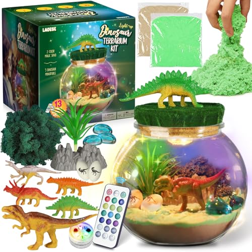 LAOESE Dinosaur Toys for Kids - Dinosaurs Terrarium Kit for Kids - Birthday Christmas Gifts for Boy Ages 4 5 6 7 8-12 Year...
