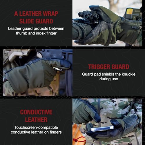 Vertx Men's Crisp Action Tactical Gloves, Water Resistant Breathable Gloves for Hunting Survival Outdoor Gear