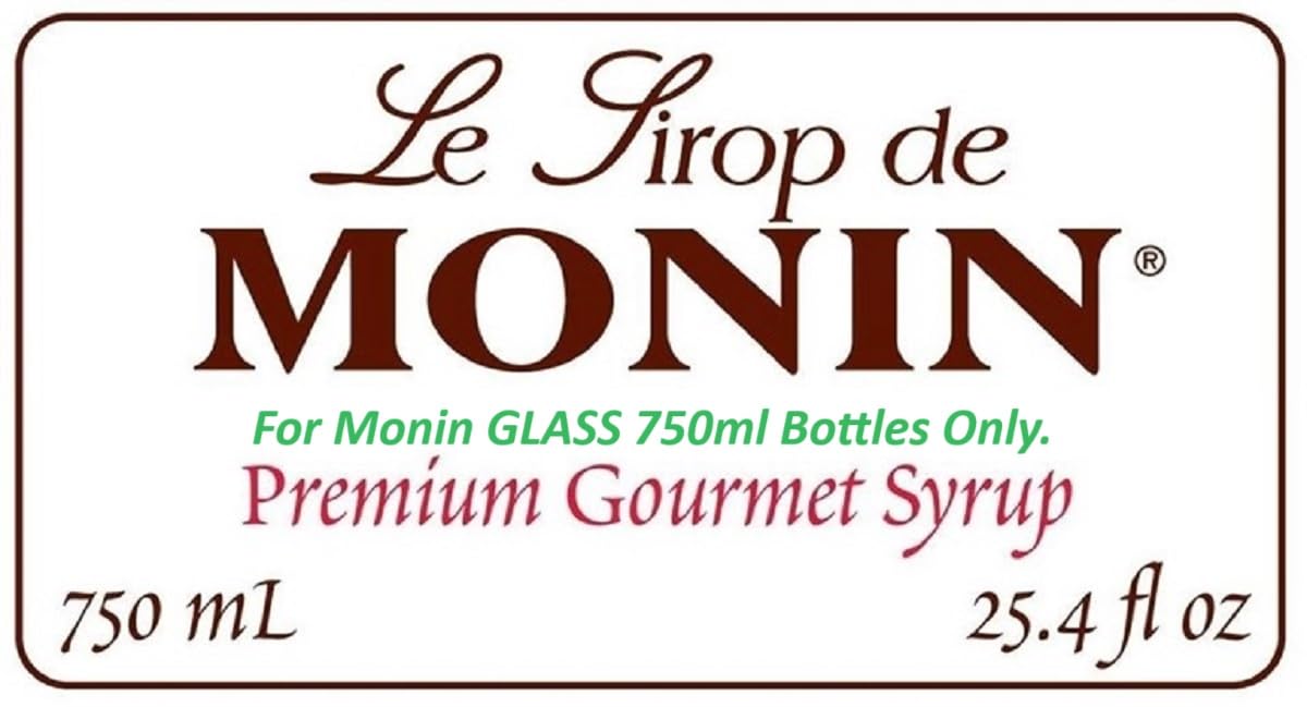 Coffee Syrup Pump. ONLY for Monin GLASS 750ml (25.4 Fl.Oz.) Bottle (Pack of 2). FDA Compliant. BPA Free. Product of Bayside Traders®