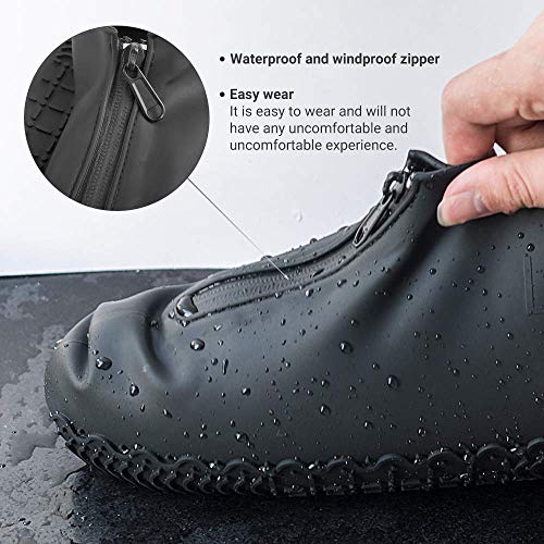 ydfagak Shoe Covers Waterproof Reusable Foldable Not-Slip Rain Shoe Covers with Zipper,Shoe Protectors Overshoes Rain Galo...